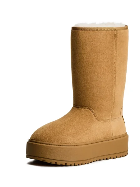 Bershka Botine cămilă maro