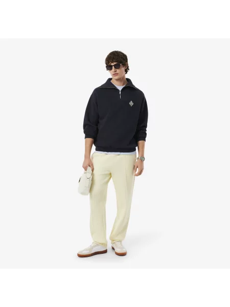 Lacoste Bluza Half Zip Loose Fit czarna
