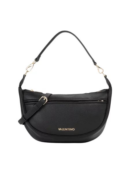 Lniana torebka Valentino By Mario Valentino czarna