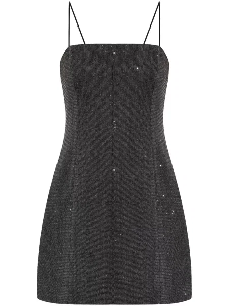 Rochie mini Alexander Wang de lână de cristal de costum negru