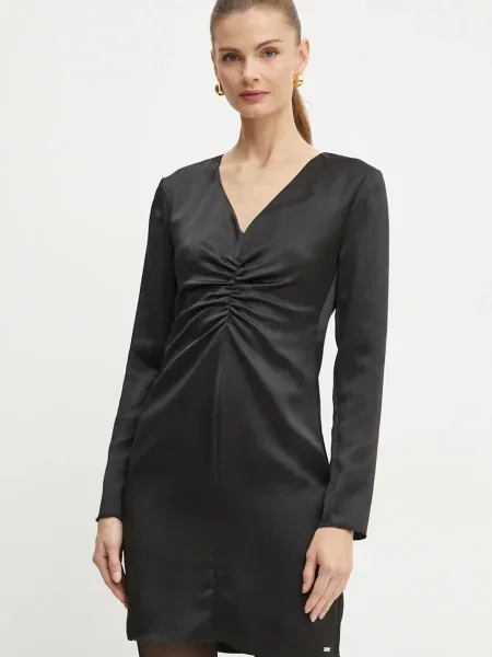 Armani Exchange rochie mini evazati negru