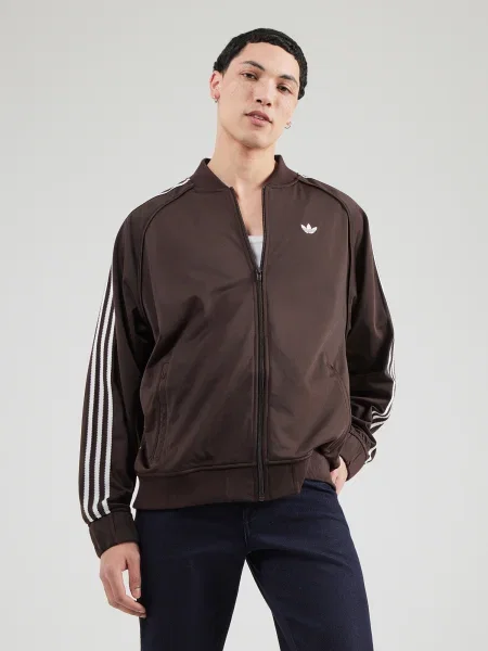ADIDAS ORIGINALS Átmeneti dzseki BRITCORE barna fehér