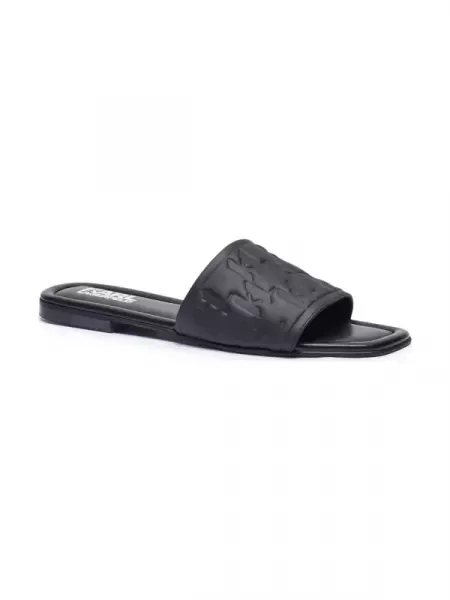 Karl Lagerfeld Șlapi BRIO cu adaos de piele negru