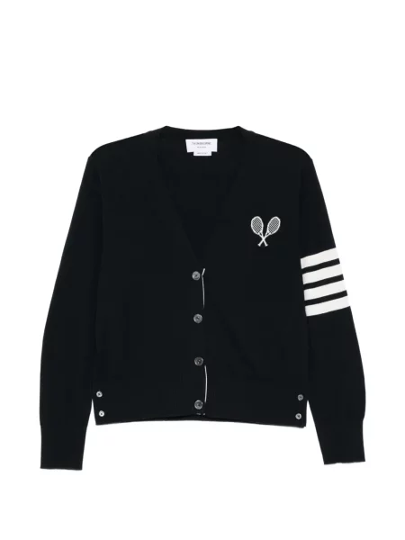 Cardigan Thom Browne cu decolteu în V tenis albastru