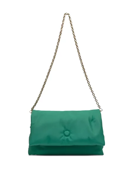 Kopertówka Gava skórzana z falbankami zielona