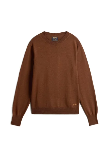Pulover Woolrich cu decolteu rotund maro