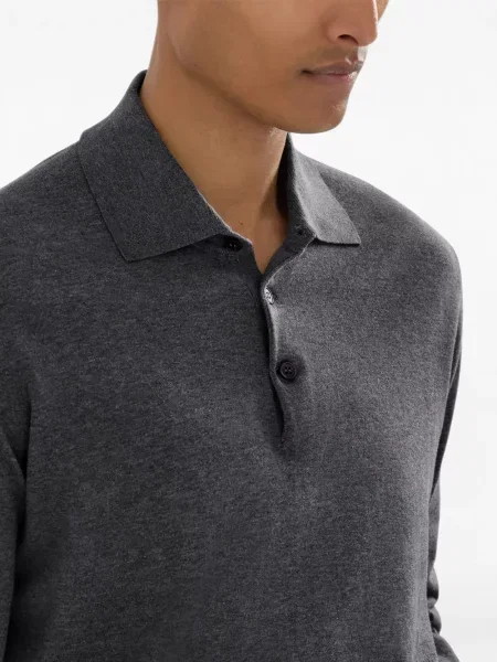 Ușor tricou polo Brunello Cucinelli gri