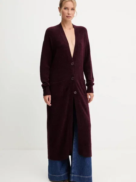 Patrizia Pepe cardigan cu alpaca bordo