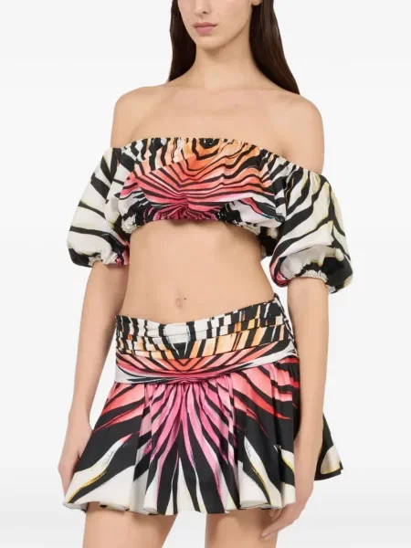 Top Roberto Cavalli cu imagine cu umerii deschiși negru