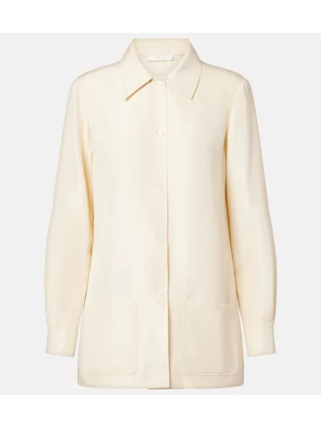 Jedwabna koszula The Row biała