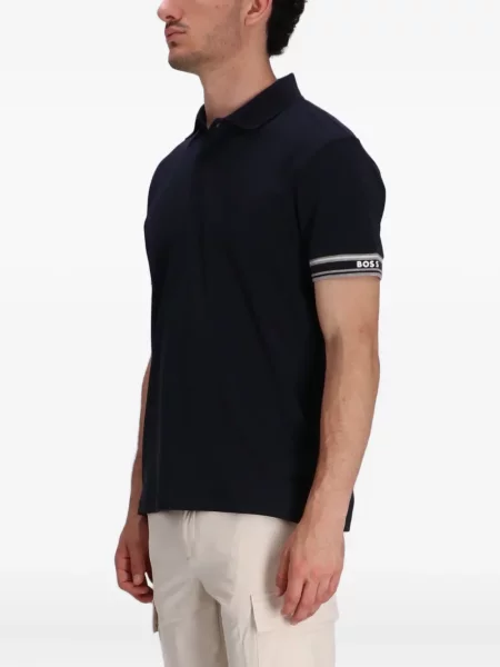Tricou polo Boss cu dungi albastru