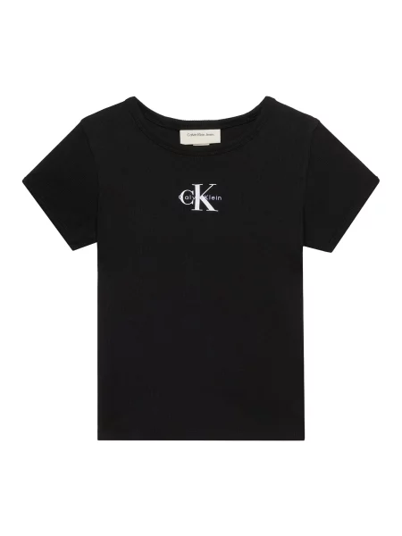 Calvin Klein Jeans Tričko Monologo fialová / černá bílá