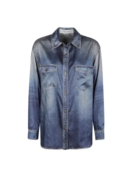 Bluzka Golden Goose z nadrukiem niebieska