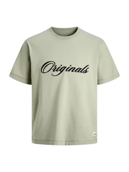 JACK & JONES Tricou JORNANTUCKET verde pastel / negru alb