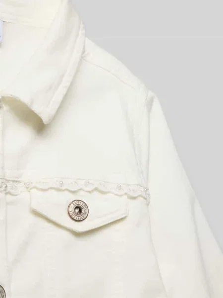 Kurtka jeansowa o kroju regular fit z obszyciem koronką Happy Girls