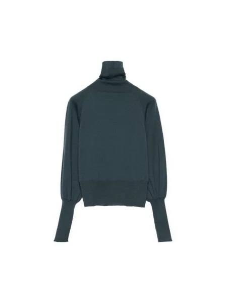 Sweter z golfem Fabiana Filippi do golfa zielony