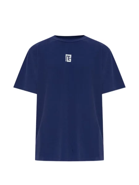 Tricou Balmain cu broderie albastru