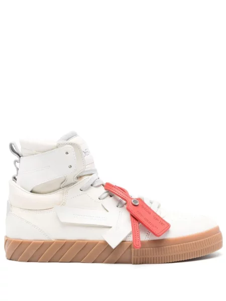 Sneakerși Off-white din piele alb