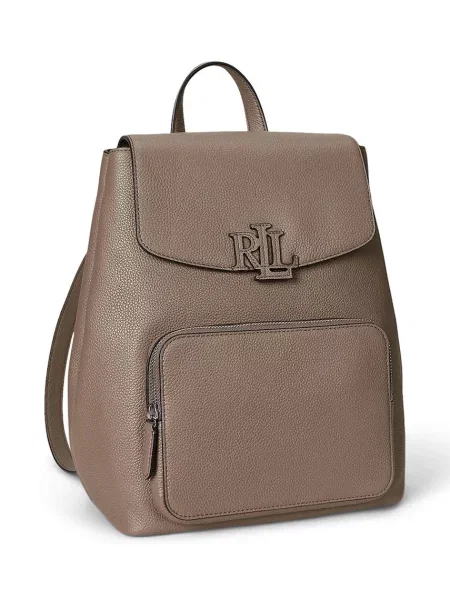 Шкіряний рюкзак Lauren Ralph Lauren великий однотонний коричневий