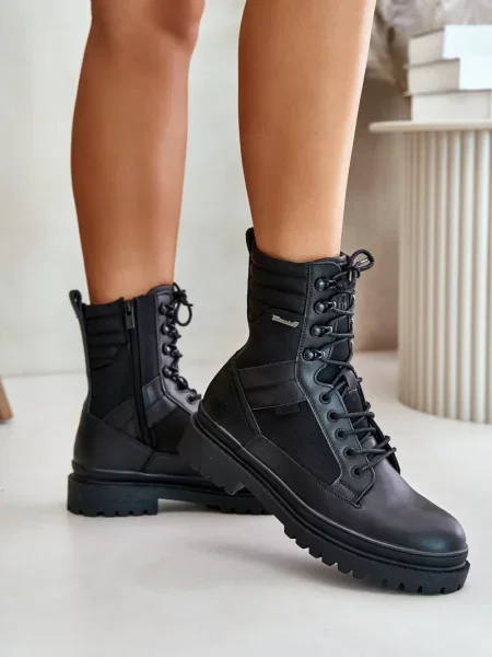 Cizme scurte Big Star Shoes din piele negru