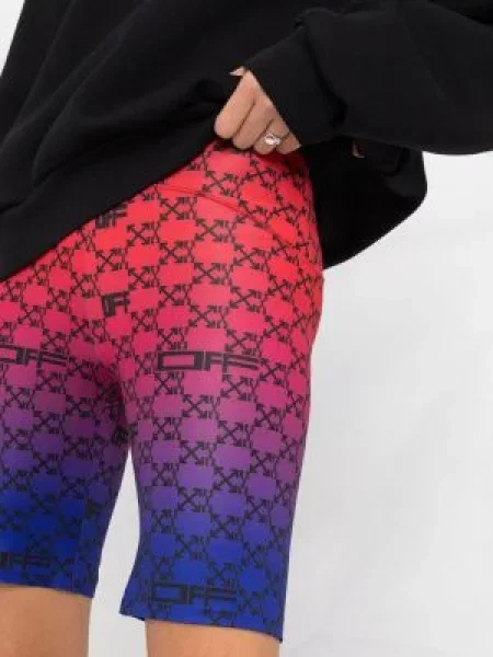 Cyklistika sportovní kraťasy Off-white s potiskem bílé