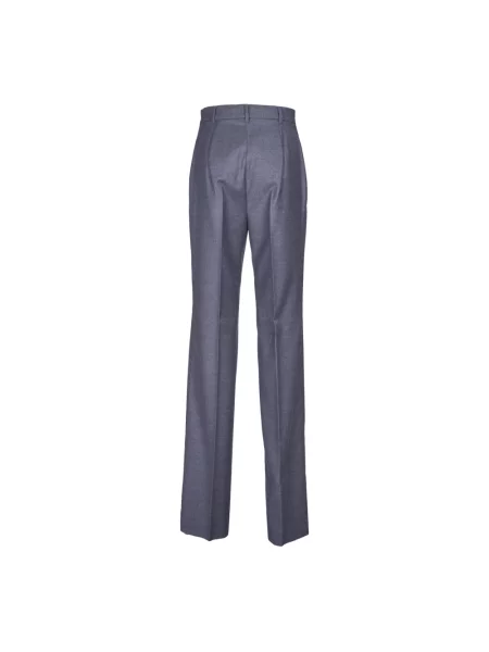 Spodnie Max Mara Studio z wysoką talią wełniane szare