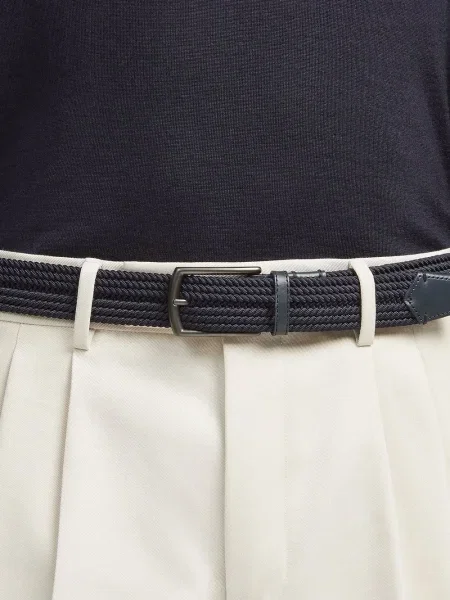 Curea Zegna din canvas albastru