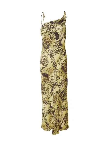 TOPSHOP Rochie de seară VAYA ciocolatiu / citron galben