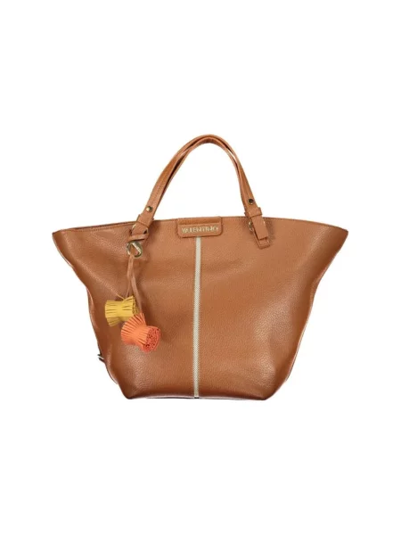 Lniana shopperka Valentino By Mario Valentino brązowa