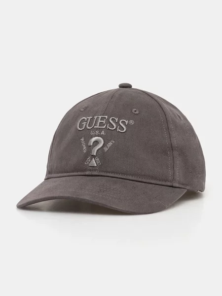 Czapka z daszkiem Guess szara
