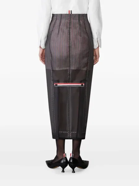 Fustă tip creion Thom Browne din organza negru
