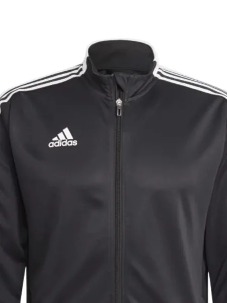 Dzianinowe haftowane polo Adidas w paski szare
