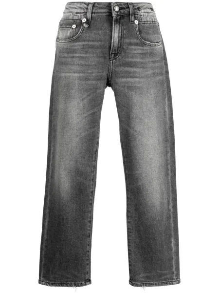 Proste jeansy R13 o krotszym kroju szare