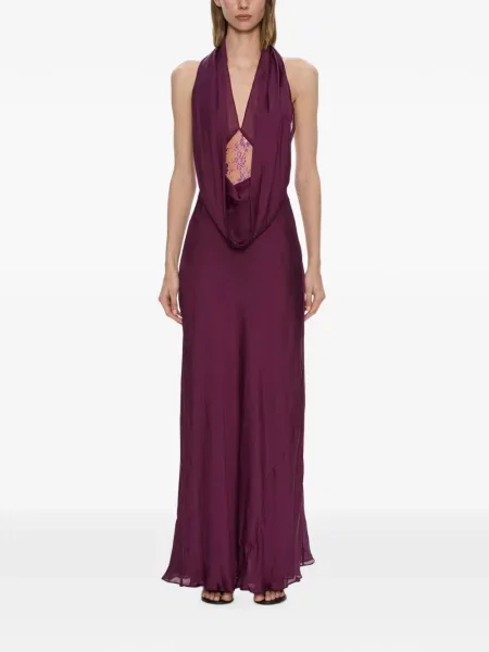 Rochie maxi Christopher Esber din dantelă violet