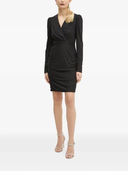 Rochie mini Morgan cu decolteu în V negru