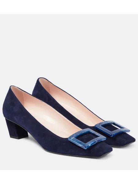 Pantofi cu toc Roger Vivier din piele de căprioară negru