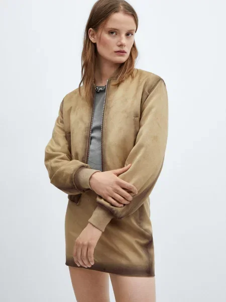 MANGO Бомбер сірий