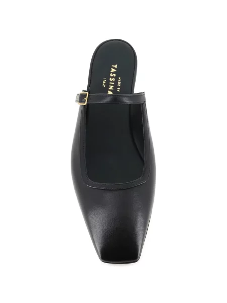 Papuci tip mules Tassinari din piele negru