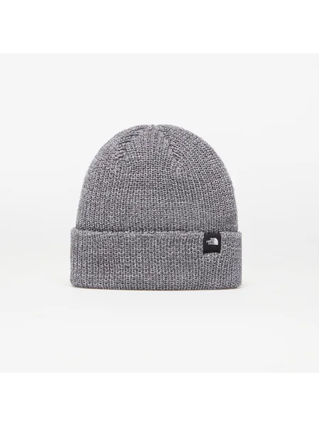 Шапка The North Face от плътен трикотаж сиво