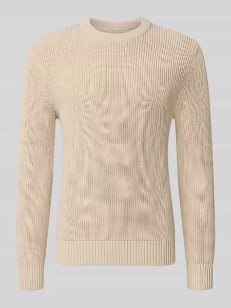 Sweter dzianinowy z czystej bawełny o kroju regular fit Mcneal beżowy