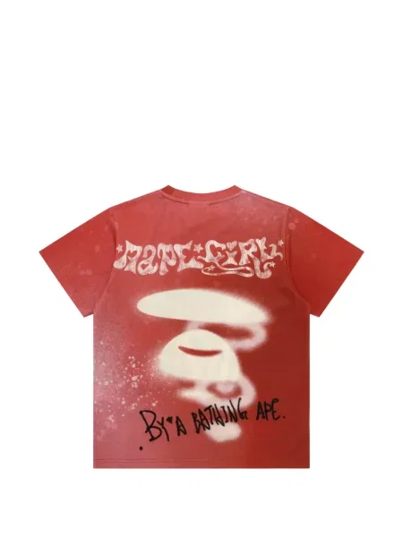 Tricou Aape By A Bathing Ape cu imagine roșu