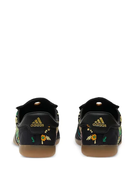 Květinové semišové tenisky Adidas Superstar černé
