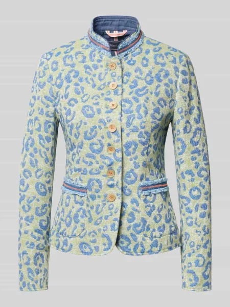 Marynarka o kroju slim fit z całopowierzchniowym zwierzęcym haftem White Label zielona