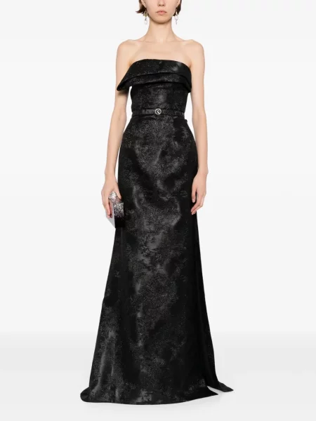 Rochie maxi Saiid Kobeisy lungă de costum negru