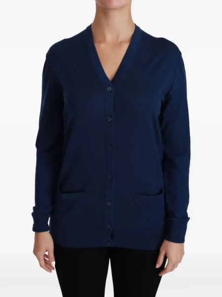 Cardigan Dolce & Gabbana cu decolteu în V albastru