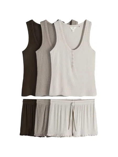 The Set Pantaloni scurți ciocolatiu / piatră / deschis gri