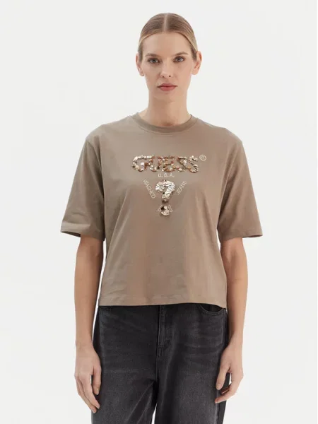 Guess Футболка Regular Fit бежевий