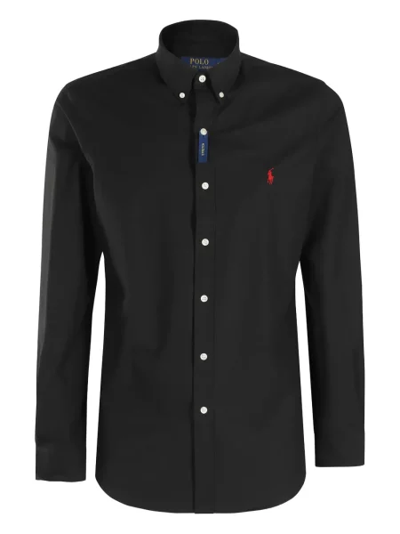 Μακρυμάνικο polo Polo Ralph Lauren μαύρο