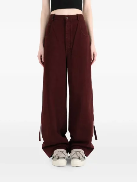 Pantaloni Ann Demeulemeester cu bretele roșu