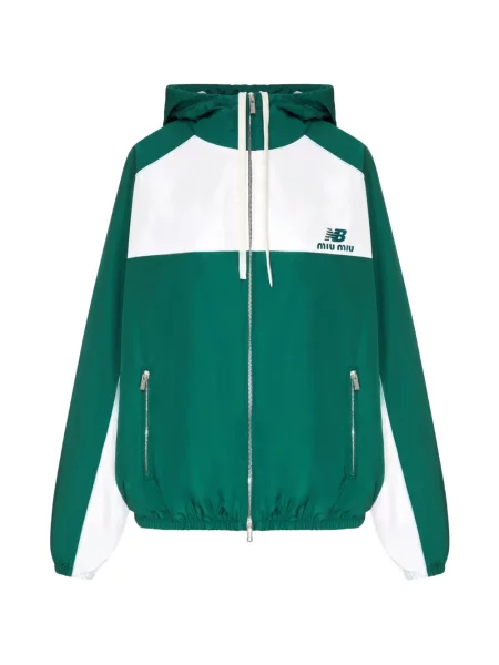 Geacă Miu Miu din poplin verde